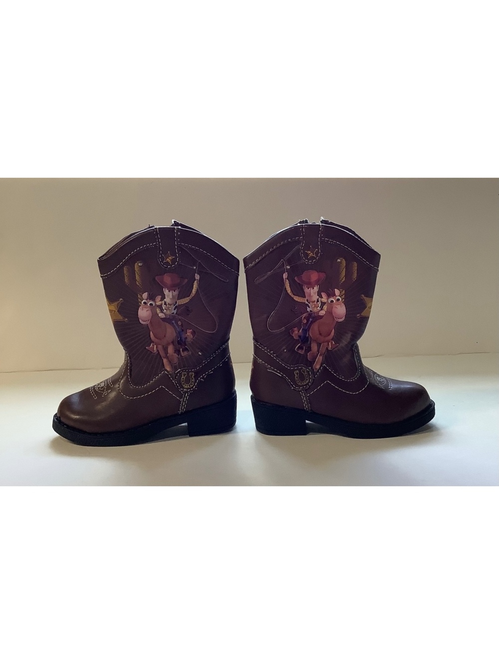 Disney Pixar Toy Story Woody Sheriff Brown Kids Cowboy Boots Size 5